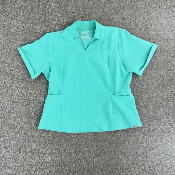 Figs Tops - FIGS Oasis Inala Slim Scrub Top Stretch Pockets Women XXL Retired Color Nurse